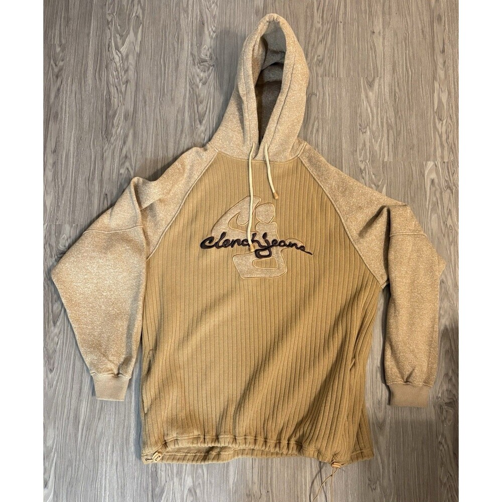Vintage Sweater Clench Jeans Heavy Ribbed 2XL  Pullover Hoodie streetwear Y2k